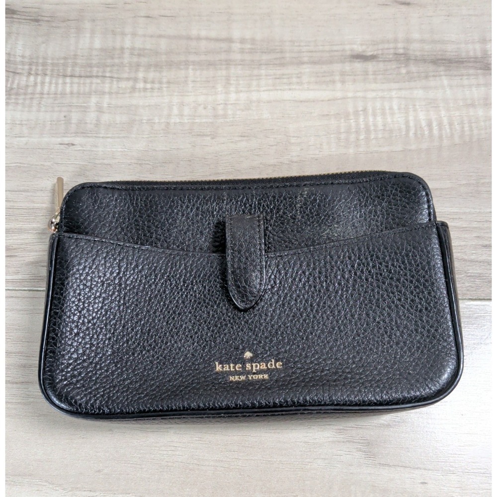Kate Spade New York S338 Black Leather Wallet Made In Vietnam S1008 Womens